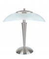Aspen Creative Satin Nickel 40108-8 17 3 4 High Modern Metal Desk Touch Sensor Finish With Glass Lamp Shade 16 1 2 Wide 