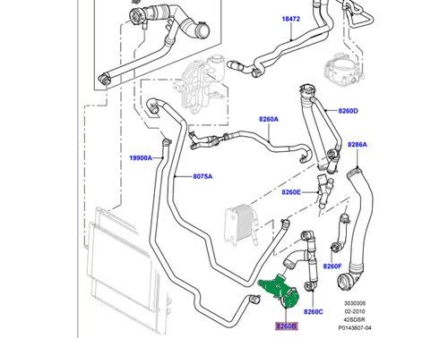 Radiator To Thermostat Hose For Range Rover 06-09 Pch501310