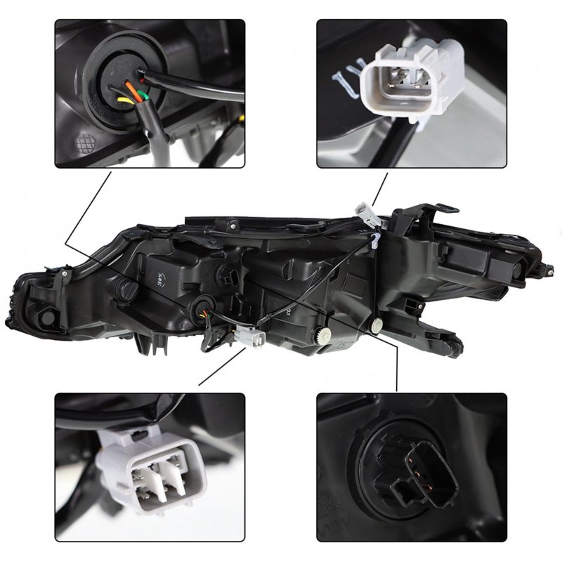 Projector Headlights For 2018 2019 Toyota Camry L Le Se Front Passenger Side Right Replacement Head Lamps Black Housing With