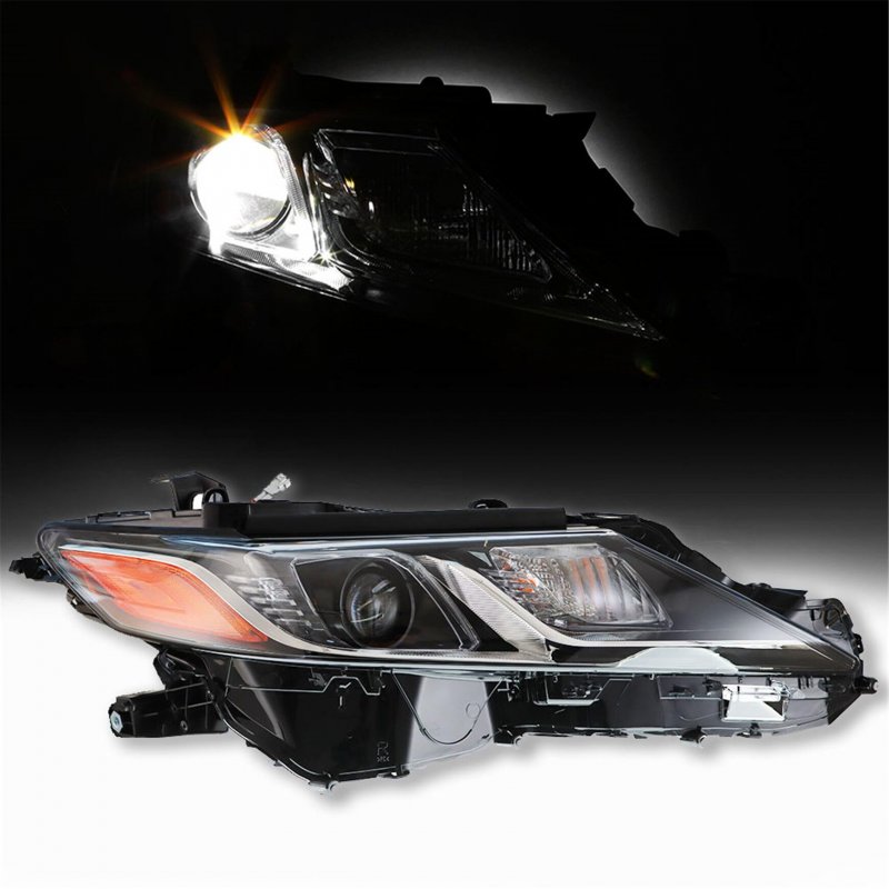 Projector Headlights For 2018 2019 Toyota Camry L Le Se Front Passenger Side Right Replacement Head Lamps Black Housing With