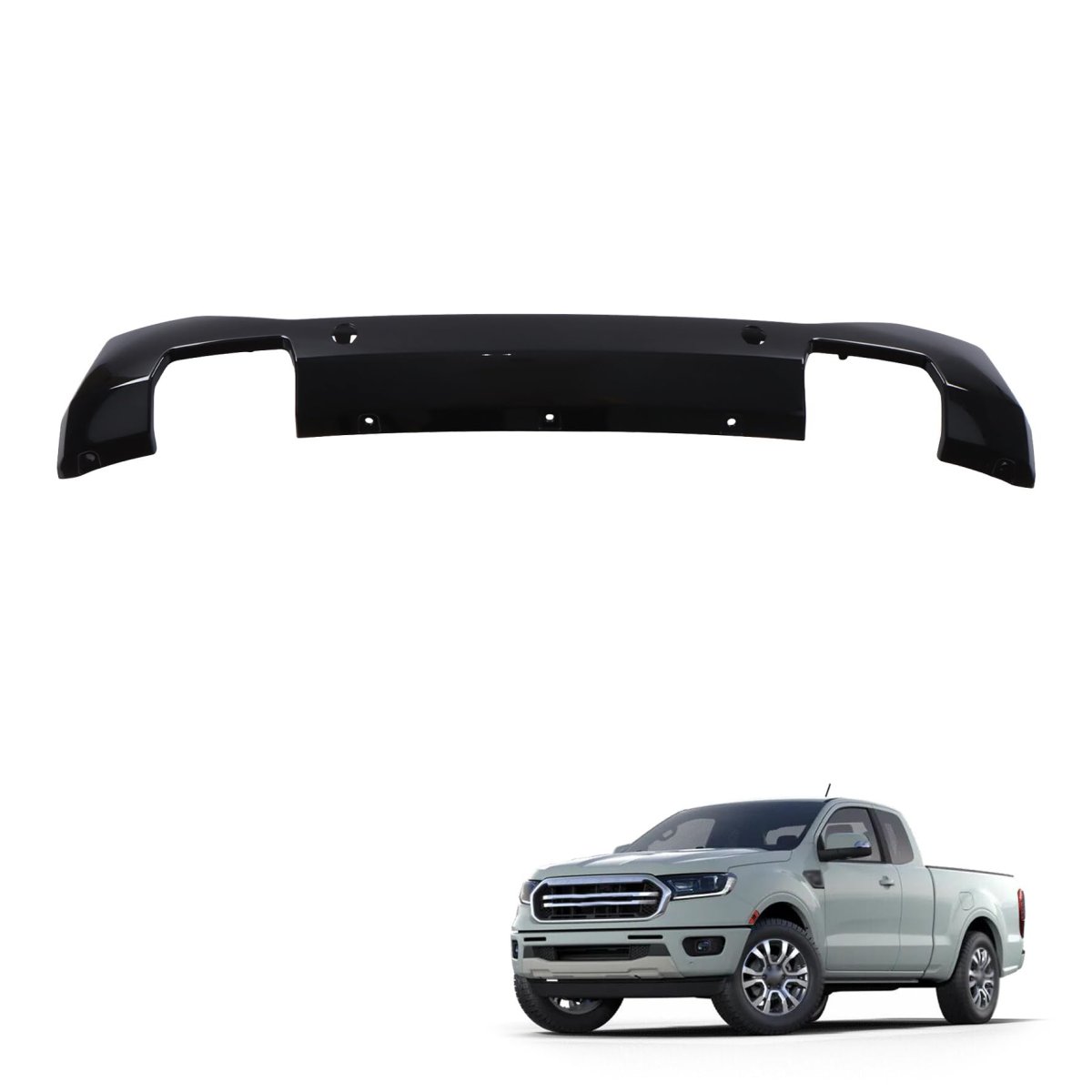 Front Bumper Lower Valance Panel For Ranger 2019-2023 Replacement Lb3z17626daptm Black With Sensor Holes Easy Installation