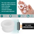 3pcs Rubber Grommets 20mm Drill Hole 16mm Id Top Hat Grommet White Silicone Plug Gasket For Wiring Automotive