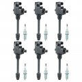 Autokay Ignition Coil Platinum Spark Plugs Set Of 6 For Nissan Maxima 1995-1999 Infinity I30 Uf138 Uf232 Uf139 5c1165 5c1166