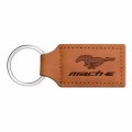 Ipick Image Made For Ford Mustang Mach-e Rectangular Brown Leather Key Chain