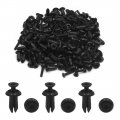 Uxcell 100pcs 5mm Dia Black Plastic Rivet Push Type Door Bumper Fastener Replacement For Car