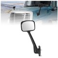 Front Left Hood Mirror For 2008 2017 Freightliner Cascadia Driver Side Black And Clear Replacement Mo-4825 Fits A2266565002 