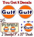 2 Gulf Gasoline Oil 9 Antique Pump Decals Vintage Gas Pumps Grease Garage Service Station Sign Stickers Round 