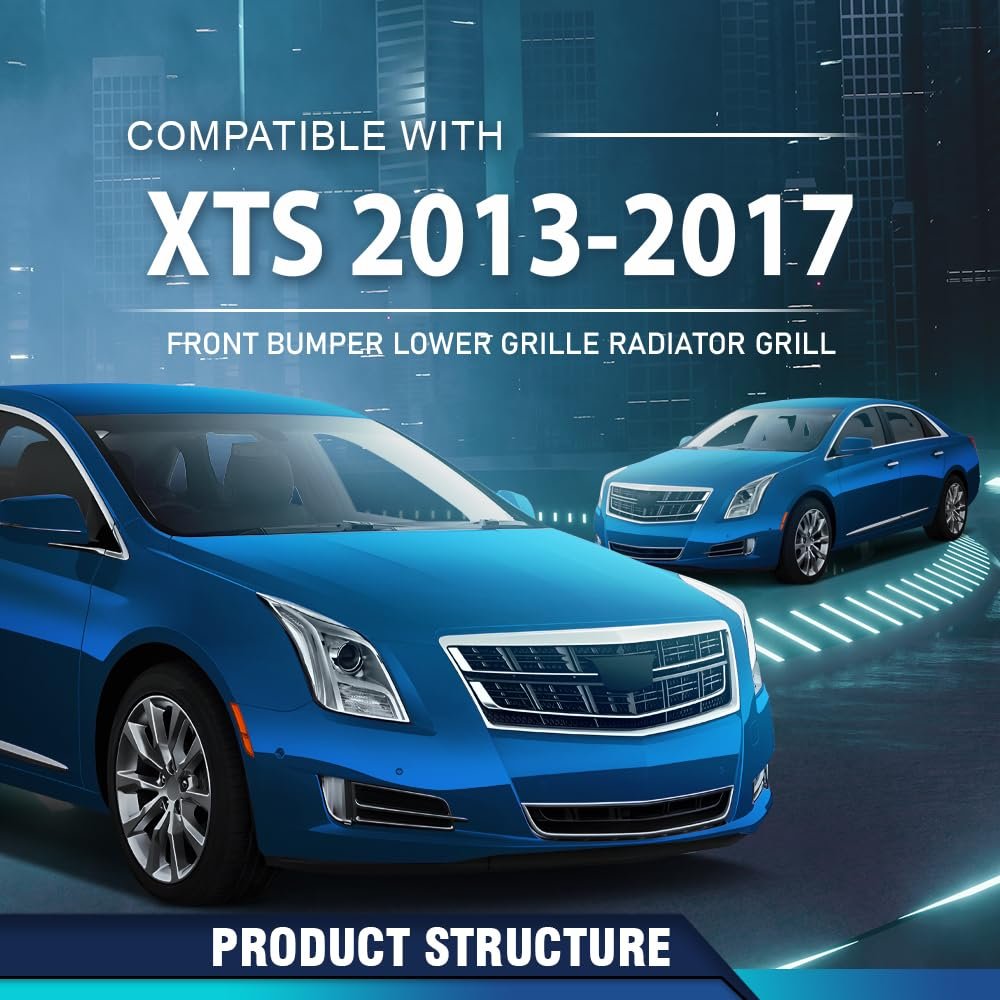 Front Bumper Lower Grille Radiator Grill For Cadillac Xts 2013 2014 2015 2016 2017 Chrome And Black Gm1036158 12457782 20901627
