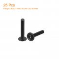 Uxcell Flanged Button Head Socket Cap Screws 25pcs M5x30mm 304 Stainless Steel Black Oxide Drive Fasteners Bolts Fully Thread