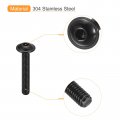 Uxcell Flanged Button Head Socket Cap Screws 25pcs M5x30mm 304 Stainless Steel Black Oxide Drive Fasteners Bolts Fully Thread