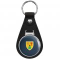 Turks And Caicos Islands World Flag Button Keychain Black Premium Leather Chain With Key Ring 