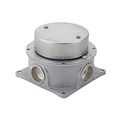 78-s Single Gang Cast Iron Shallow Floor Box Semi Adjustable With 3 4 In Threaded Conduit Hubs 2 5 8 Deep Capacity Compact 