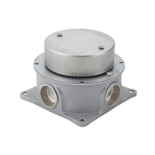 78-s Single Gang Cast Iron Shallow Floor Box Semi Adjustable With 3 4 In Threaded Conduit Hubs 2 5 8 Deep Capacity Compact