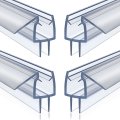 4 Pack Frameless Shower Door Bottom Seal 3 8 In X9 Clear Pvc Strip For 3 Glass To Stop Leaks 