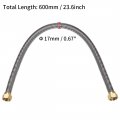 Uxcell Corrugated Stainless Steel Flexible Water Line 23 6inch Length G1 2 Female Threaded Connector With Washer