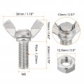Uxcell 10pcs M8-1 25x20mm Wing Butterfly Screws Bolts With Nuts 304 Stainless Steel Bolt Thumb Hand