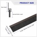 Uxcell Door Brush Bottom Sweep H-shape Aluminum Alloy Base With 2 4-inch Pp For Home Industrial 35-inch L Brown