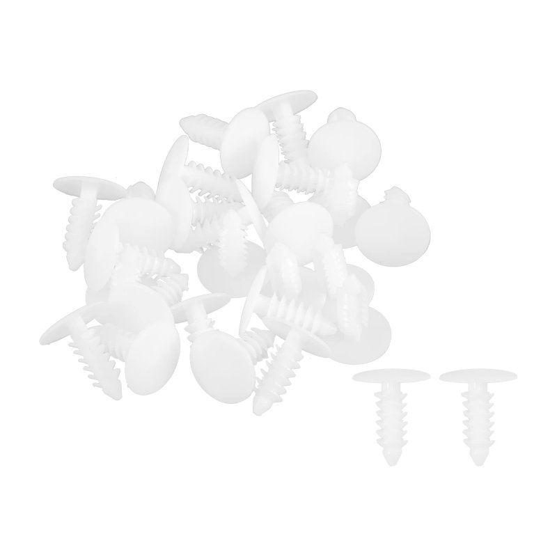 Acropix Universal 5mm Push Bumper Fastener Rivet Clips White Pack Of 25
