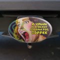 A Yawn Is Silent Scream For Coffee Funny Humor Oval Tow Trailer Hitch Cover Plug Insert