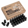 Stancemagic 24pcs Black 14x2 Closed End Extended Bulge Lug Nuts Cone Taper Acorn Seat 1 8 Length 0 9 Width 19mm 3 4 Hex For