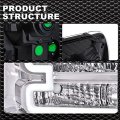 G-plus Led Drl Bumper Headlamp Compatible With Ford F250 F350 F450 F550 Super Duty 2005-2007 Clear Lens Chrome Housing