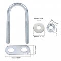 Uxcell Round U-bolts 4 Sets 0 98 25mm Inner Width 70mm Length Steel M6 With Nut Plate Washer