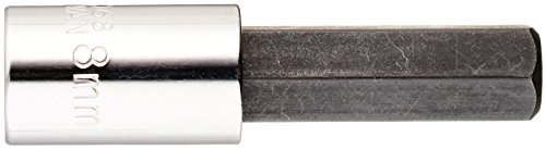 35068 1 4 In Drive Hex Long Bit Socket 8mm Polished Metal Finish