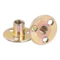 M10 Brad Hole Tee Nut 8pcs Carbon Steel Round Base Screw-in T-nuts Furniture Hardware Flange Female Thread Insert Nuts M10x36x2 