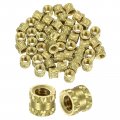 Uxcell 50pcs Knurled Insert Nuts M3x3 7 L X4 5mm Od Brass Female Threadeds Heat Set Insert For 3d Printing Components And