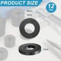 12 Pcs Rubber Spacers 80mm Od X 33mm Id 10mm Height Round Anti Vibration Spacer Bushing