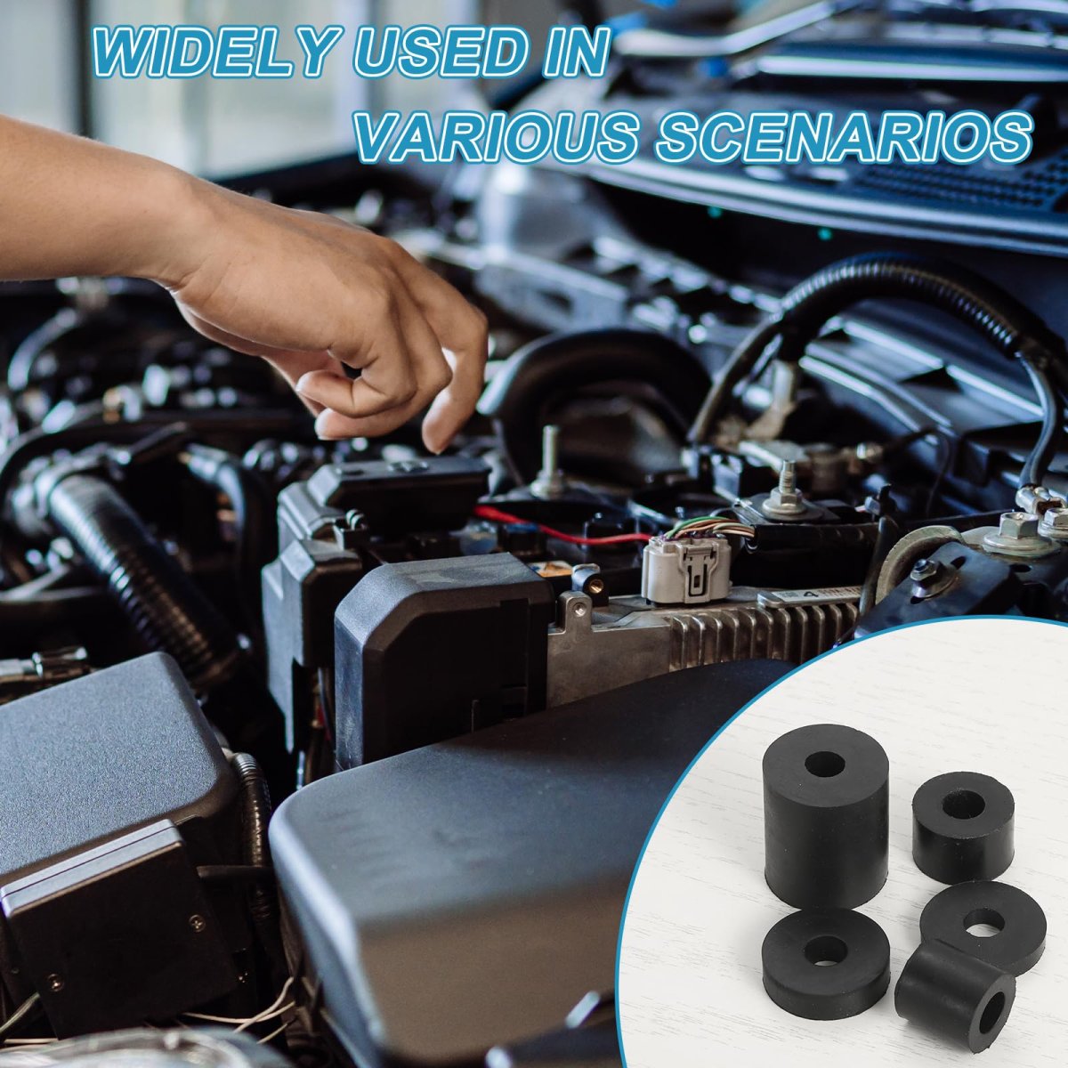 12 Pcs Rubber Spacers 80mm Od X 33mm Id 10mm Height Round Anti Vibration Spacer Bushing
