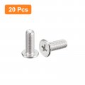 Uxcell M5-0 8 X 14mm 20pcs Flat Round Head Screws 304 Stainless Steel Phillips Drive Machine Hardware Fastener For Furniture