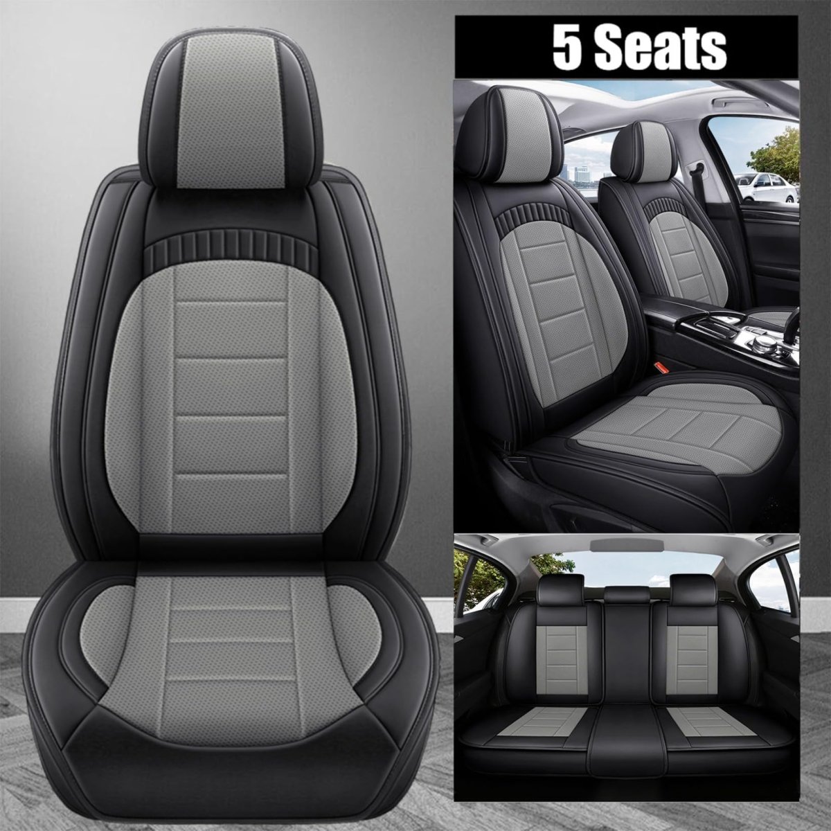 Pu Leather 5 Seat Covers Full Set For Gmc Sierra 1500 2500hd 3500hd Waterproof Breathable Front And Rear Cushion Most Sedans