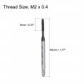 Uxcell M2 X 0 4 Spiral Point Threading Tap H2 Tolerance High Speed Steel Ticn Coated Round Shank With Square End Din371 376