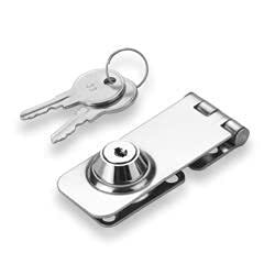 Marine Stainless Steel Swivel Hasp And Staple With Lock 2 Keys Silver Grade 304 Hardware For Boats