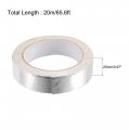 Uxcell Fiberglass Aluminum Foil Tape High Temperature For Hvac Patching Hot Cold Air Ducts Heat Reflective Adhesive 25mmx20m