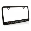 C7 Corvette Stingray License Plate Frame Polished Black 
