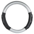 Deluxe Plus Series 18 In Heavy Duty Steering Wheel Cover For Trucks Buses Rvs And Utility Vehicles Silver Carbon Fiber Finish 