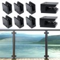 Muzata 8pack Black Glass Clamp For Thickness 5 16 2 8mm-12mm Stainless Steel Heavy Duty 1 3 4 X 1 Square Railing Balustrade 