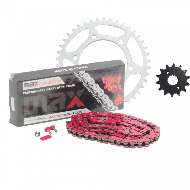 Drive Chain And Sprocket Kit For Honda Crf230f 2003 To 2019 Red 520x110 With 13 Tooth Front 50 Rear Sprockets