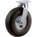 Shepherd Hardware 9794 8-inch Pneumatic Caster Wheel Swivel Plate Steel Hub With Ball Bearings 5 Bore Centered Axle 