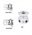 Gt2-16t 18t 20t Timing Pulley 3 17-8mm Bore 6mm Belt Width For 3d Printer Reprap