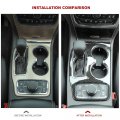 Cherocar For Jeep Grand Cherokee Gear Shift Panel Cover Cup Holder Center Console Stickers Trim 2016-2020 Interior Decoration