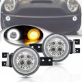 Nslumo Led Drl Parking Light Turn Signal Assembly For 02-06 Mini Cooper R50 R53 Hardtop 05-08 R52 Convertible White Halo Ring 