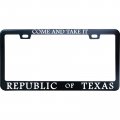 Funny License Plate Frame For Women Men Come And Take It Republic Of Texas Black 