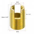 Uxcell Self Tapping Threaded Inserts M12 M16x22mm 45 Carbon Steel Repairing Nuts 10pcs