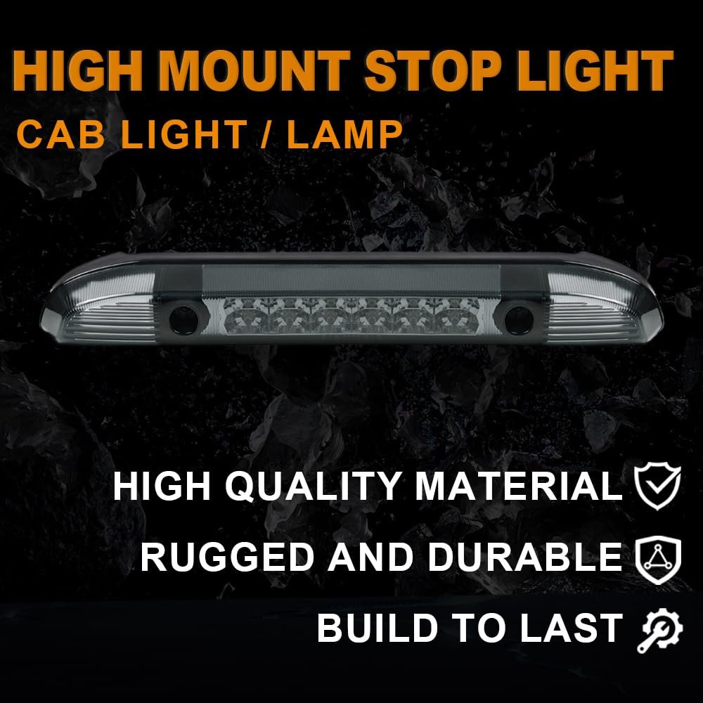Led 3rd Third Brake Light For Nissan Frontier Pickup 2001 2002 2003 2004 High Mount Stop Cargo With Smoked Lens And Chrome