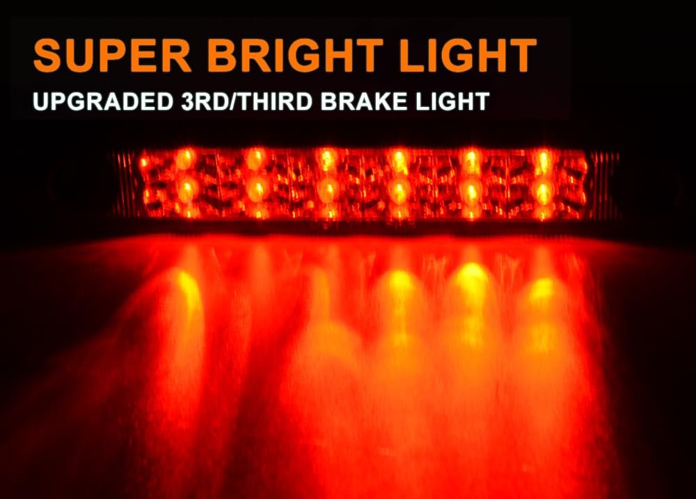 Led 3rd Third Brake Light For Nissan Frontier Pickup 2001 2002 2003 2004 High Mount Stop Cargo With Smoked Lens And Chrome
