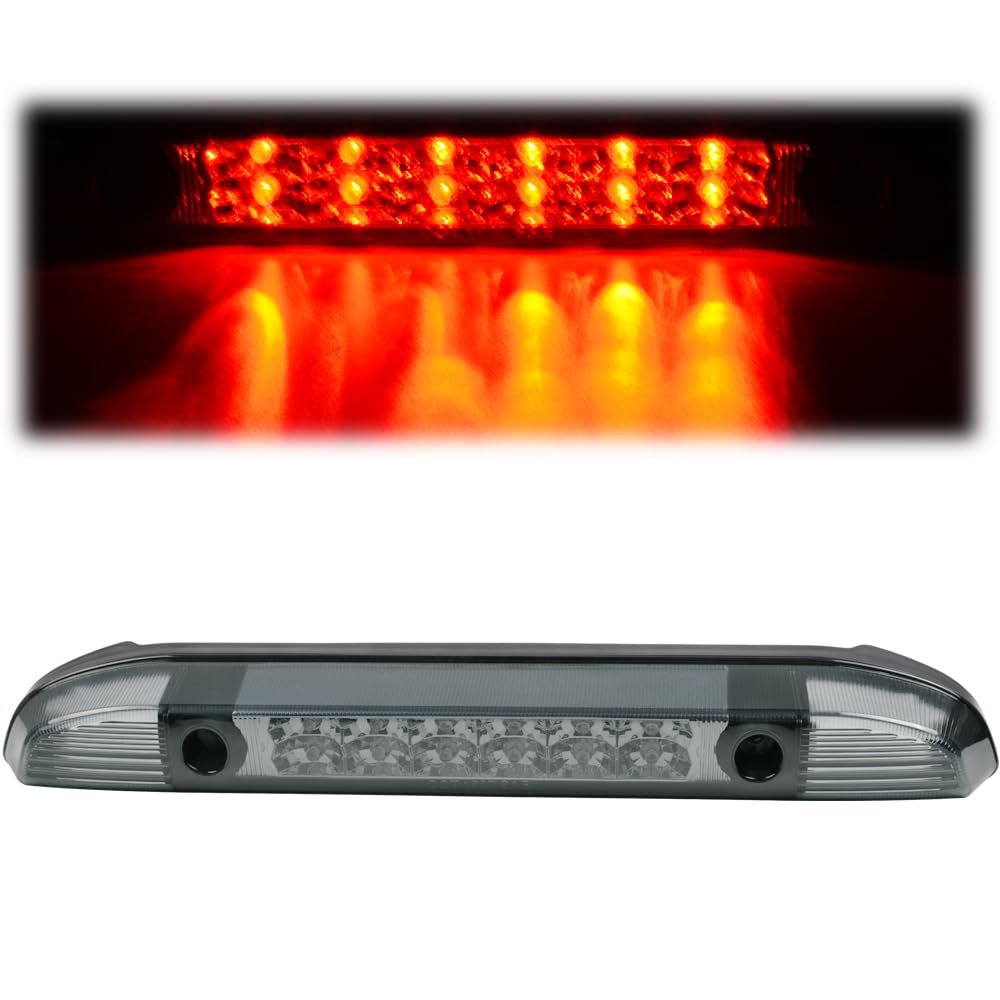 Led 3rd Third Brake Light For Nissan Frontier Pickup 2001 2002 2003 2004 High Mount Stop Cargo With Smoked Lens And Chrome
