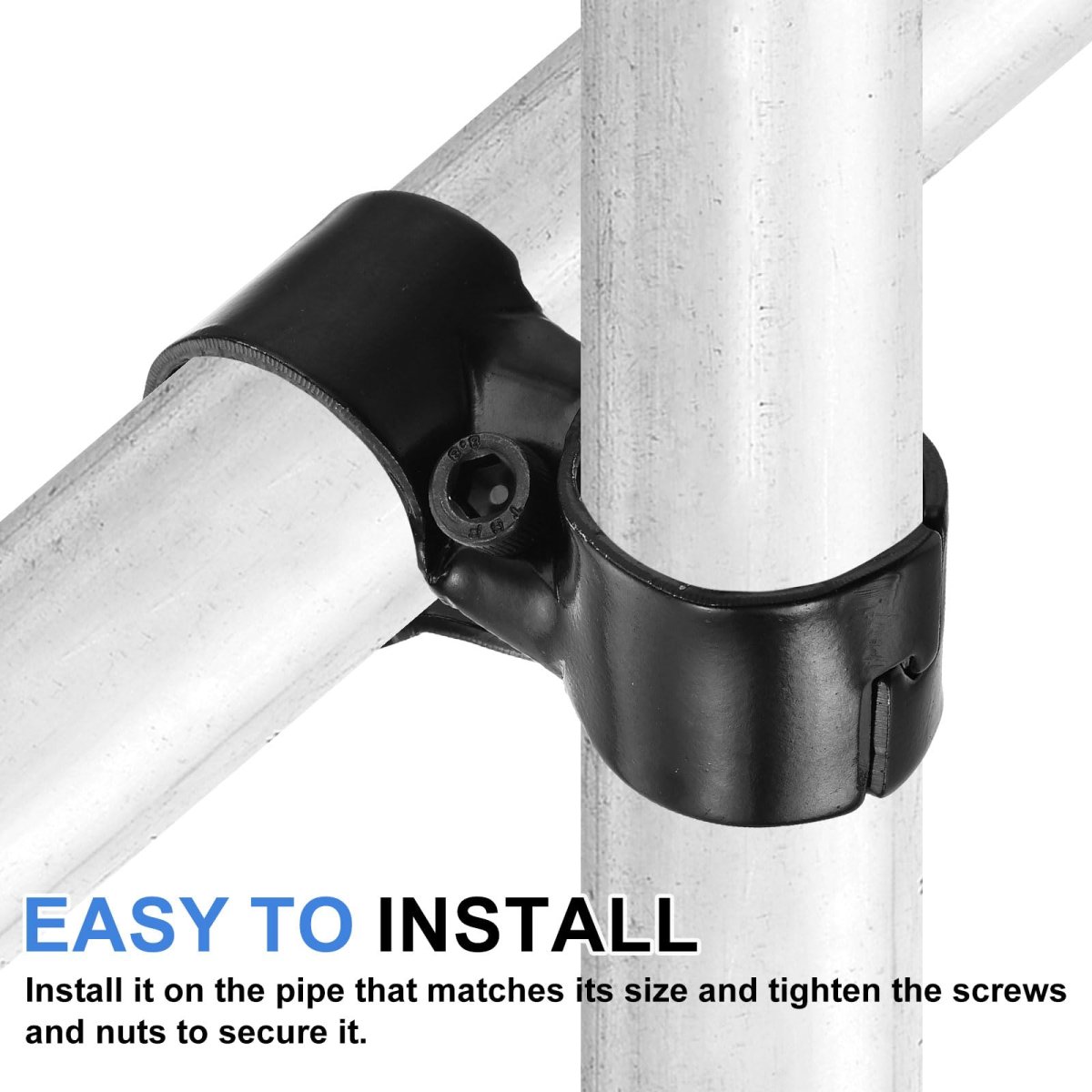 End Rail Clamps 4 Sets For 1 8 In Pipe Chain Link Fence Clamp Fitting With Screws And Nuts Silver 28mm Od 76 X 25mm Size